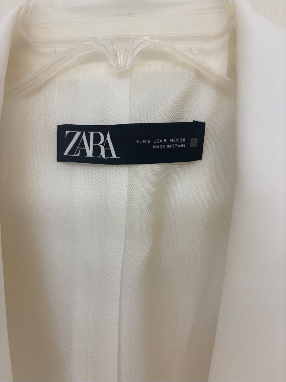 ZARA Ivory Satin Lapel Blazer Jacket - Picture 3 of 4